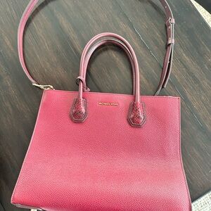 Michael Kors Red Leather Tote Bag